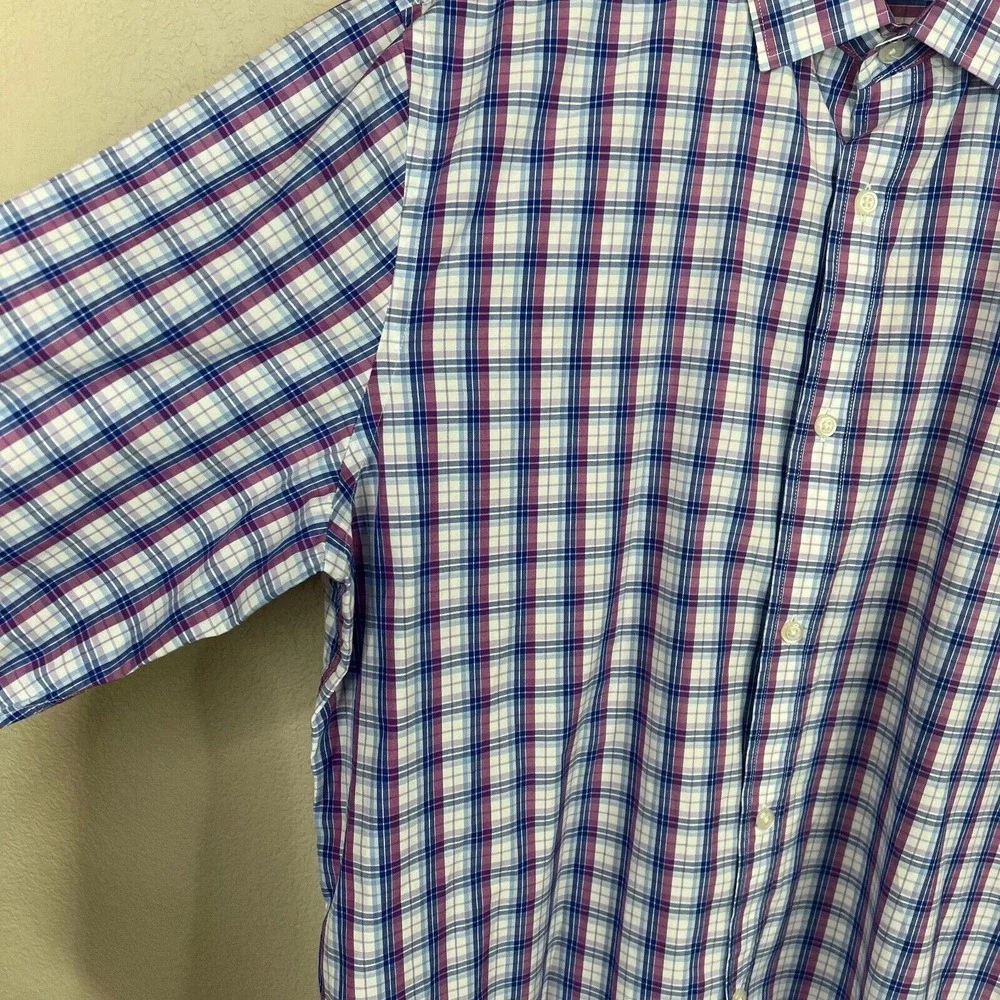 Banana Republic Men's Grant Fit Plaid Button Down‎ Shirts Long Sleeve Size XL